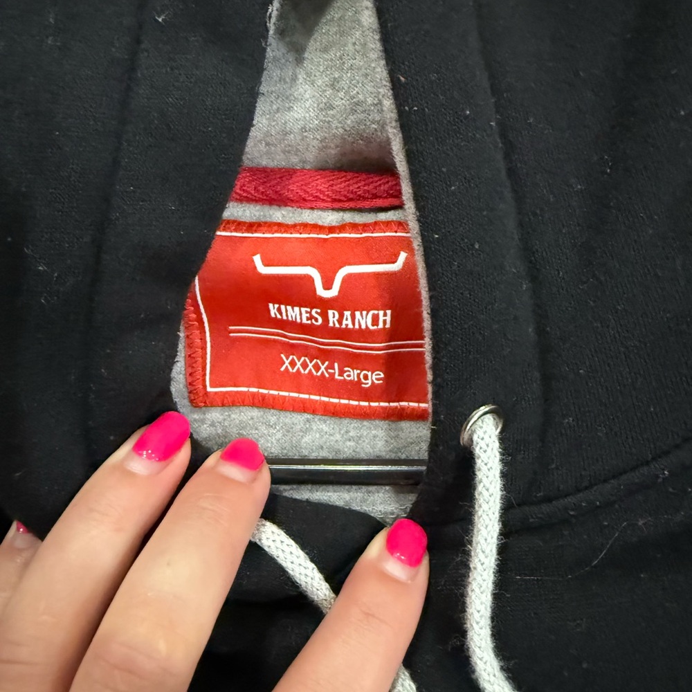 Kimes Ranch Black Hoodie with grey accents - Picture 2 of 3
